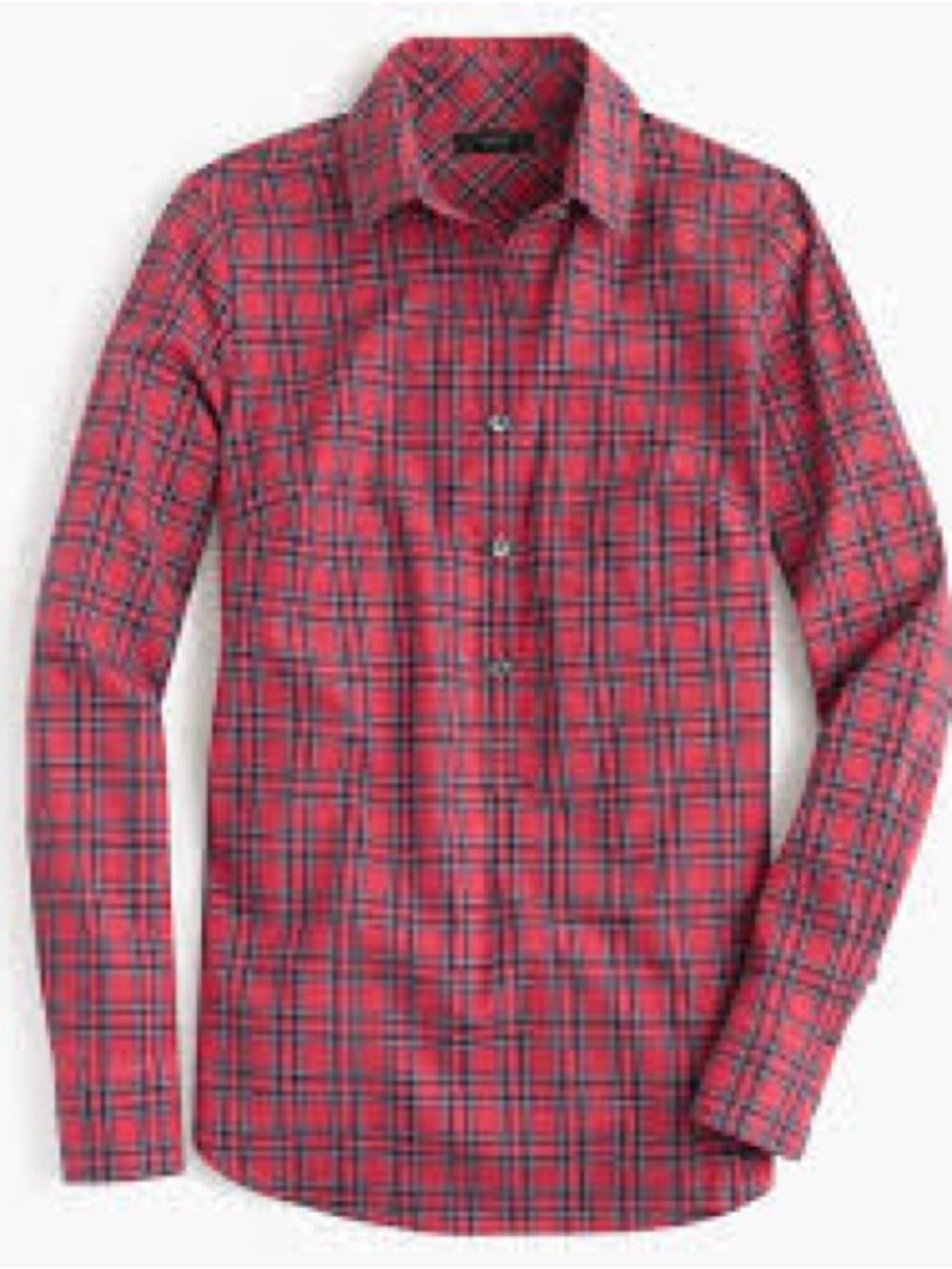 J. Crew Red and Navy Plaid Button-Down Shirt
